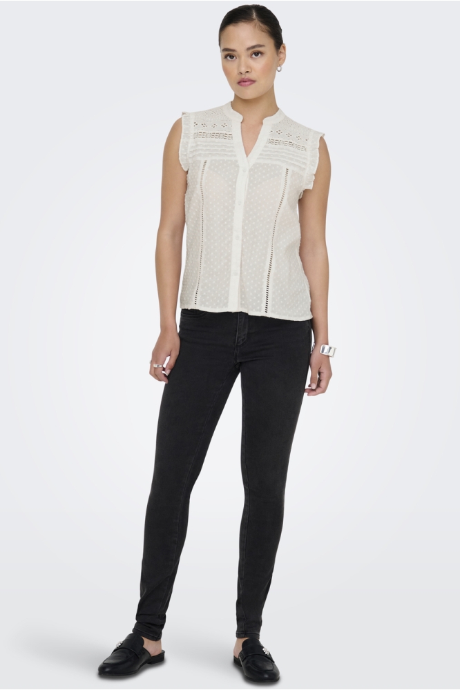 ONLEVELYN SL V-NECK TOP OX WVN 15365866 CLOUD DANCER